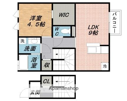 エムズ　モンピュールI  ｜ 三重県名張市木屋町（賃貸アパート1LDK・2階・46.32㎡） その2