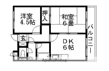 メゾングリーンビュー 101｜滋賀県近江八幡市安土町小中(賃貸マンション2DK・1階・38.25㎡)の写真 その2