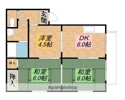 エンジェルハウス ｜滋賀県長浜市八幡東町(賃貸アパート3DK・1階・45.00㎡)の写真 その2