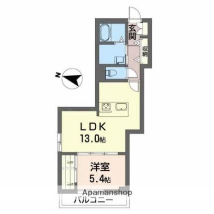 ノルウェジアンウッド室町 206｜滋賀県長浜市室町(賃貸アパート1LDK・2階・46.53㎡)の写真 その2