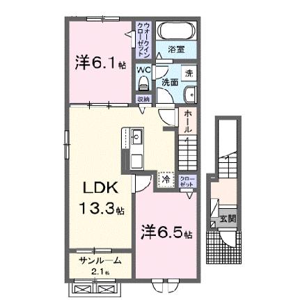 プロローグ新旭 201｜滋賀県高島市新旭町旭(賃貸アパート2LDK・2階・63.03㎡)の写真 その2