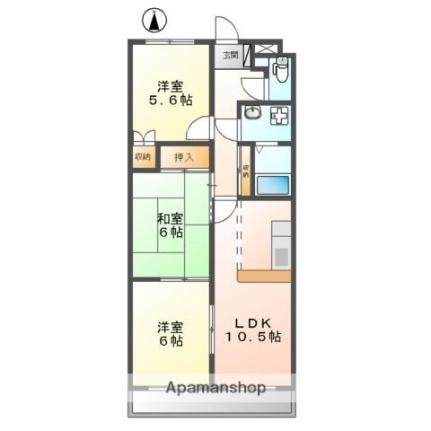 滋賀県守山市伊勢町(賃貸アパート3LDK・1階・61.05㎡)の写真 その2