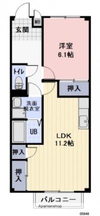 クレストビレッジIII 201｜滋賀県長浜市小堀町(賃貸アパート1LDK・2階・45.64㎡)の写真 その2