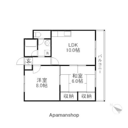 トップペアー福甚Ｎｏ．2 302｜滋賀県草津市野路東４丁目(賃貸マンション2LDK・3階・52.80㎡)の写真 その2