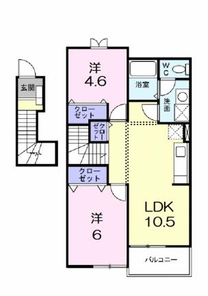 ハーヴェストコートＪ 201｜滋賀県彦根市野良田町(賃貸アパート2LDK・2階・51.67㎡)の写真 その2