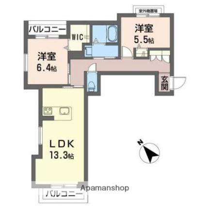 滋賀県彦根市稲枝町(賃貸アパート2LDK・2階・64.39㎡)の写真 その2