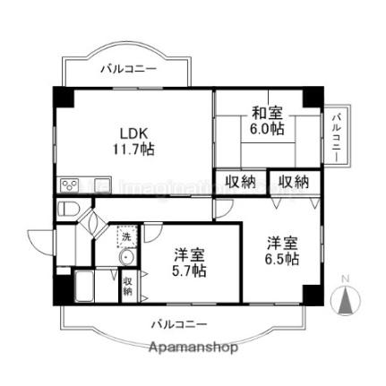 ＡＬＴＡ萱野浦ビュー 303｜滋賀県大津市萱野浦(賃貸マンション3LDK・3階・70.02㎡)の写真 その2