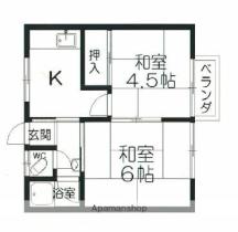 山ノ下ハイツ 102 ｜ 滋賀県野洲市小篠原（賃貸アパート2K・1階・29.81㎡） その2