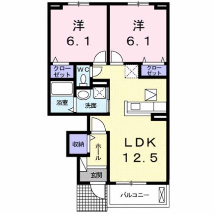 ジョイ　アルミュール　Ｃ 104｜滋賀県甲賀市甲南町野田(賃貸アパート2LDK・1階・55.23㎡)の写真 その2