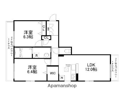 レゾンデートル 205｜滋賀県長浜市南高田町(賃貸アパート2LDK・2階・63.19㎡)の写真 その2