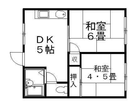 どんぐりハウス 201号室｜滋賀県彦根市西今町(賃貸アパート2K・2階・30.66㎡)の写真 その2