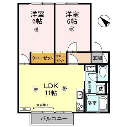 ウィンディアおだ　Ｂ 212｜滋賀県彦根市西今町(賃貸アパート2LDK・2階・59.66㎡)の写真 その2