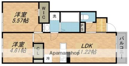 フラン瀬田　Ｂ棟 101｜滋賀県大津市大萱５丁目(賃貸アパート2LDK・1階・48.23㎡)の写真 その2