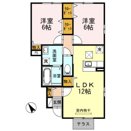 ブランカコート 102｜滋賀県守山市今宿３丁目(賃貸アパート2LDK・1階・56.98㎡)の写真 その2