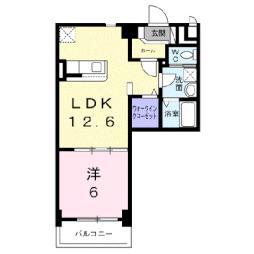 播磨田町マンション 5階1LDKの間取り