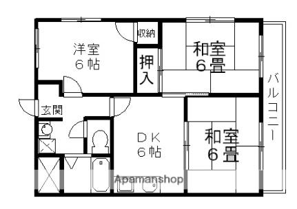 アルテミス 201｜滋賀県彦根市平田町(賃貸マンション3DK・2階・51.00㎡)の写真 その2