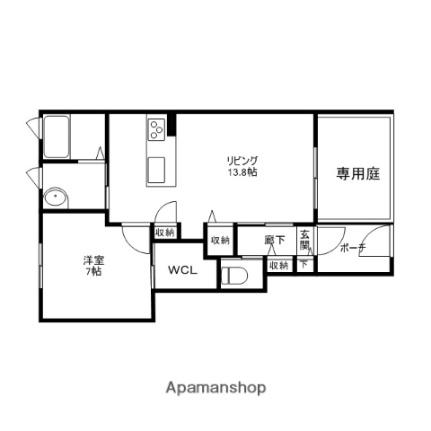 サンフィールド・彦根　Ｂ棟 102｜滋賀県彦根市西今町(賃貸アパート1LDK・1階・49.37㎡)の写真 その2