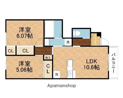 フラン瀬田　Ａ棟 103｜滋賀県大津市大萱５丁目(賃貸アパート2LDK・1階・52.51㎡)の写真 その2