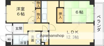 大阪府東大阪市吉田５丁目(賃貸マンション2LDK・1階・56.06㎡)の写真 その2