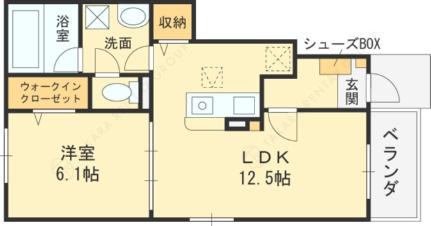 ランプ　タウン 102｜大阪府東大阪市横小路町６丁目(賃貸アパート1LDK・1階・44.70㎡)の写真 その2