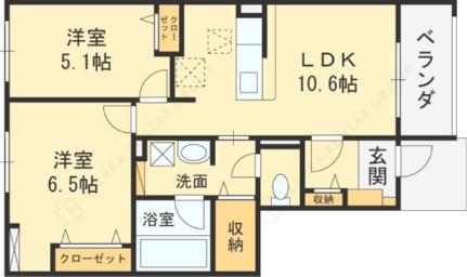 アット横小路 103｜大阪府東大阪市横小路町６丁目(賃貸アパート2LDK・1階・52.67㎡)の写真 その2