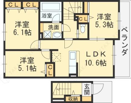 アット横小路 201｜大阪府東大阪市横小路町６丁目(賃貸アパート3LDK・2階・63.66㎡)の写真 その2