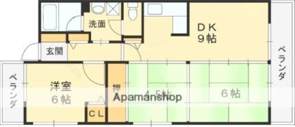 キャッスル東花園 212｜大阪府東大阪市吉田７丁目(賃貸マンション3DK・2階・50.00㎡)の写真 その2