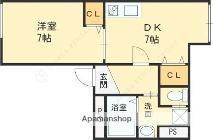 大阪府羽曳野市誉田２丁目(賃貸アパート1DK・1階・34.96㎡)の写真 その2