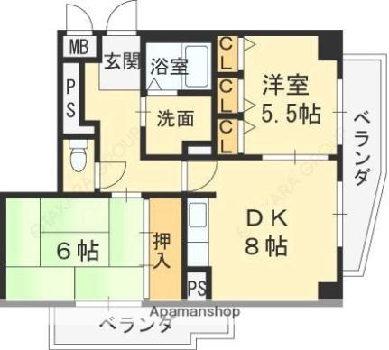 パレラガール ｜大阪府守口市橋波東之町１丁目(賃貸マンション2DK・5階・53.84㎡)の写真 その2