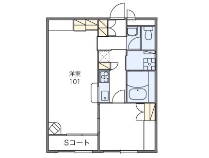 レオパレスハピネスＮＡＷＡＴＥ 101｜大阪府四條畷市二丁通町(賃貸アパート1LDK・1階・43.06㎡)の写真 その2