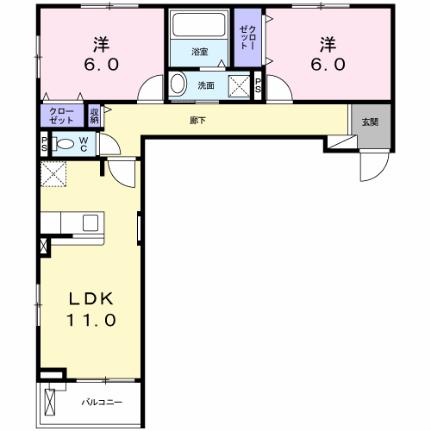 ラ　ヴィータ　リッカ 302｜大阪府枚方市大峰元町１丁目(賃貸アパート2LDK・3階・58.23㎡)の写真 その2