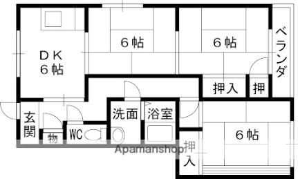 コートハウス寿 108｜大阪府高槻市寿町３丁目(賃貸マンション3DK・1階・61.64㎡)の写真 その2