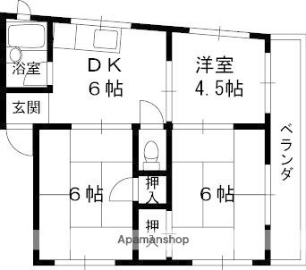 アドバンス香里 502｜大阪府寝屋川市美井元町(賃貸マンション3DK・5階・40.00㎡)の写真 その2