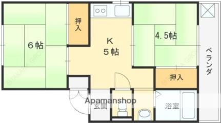 新池谷ハイツ 202｜大阪府門真市幸福町(賃貸マンション2K・2階・40.05㎡)の写真 その2