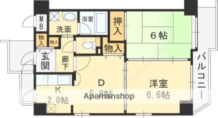 エーデルハイム 501｜大阪府守口市橋波東之町１丁目(賃貸マンション2DK・5階・50.25㎡)の写真 その2