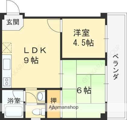 大阪府枚方市渚元町(賃貸マンション2DK・2階・36.00㎡)の写真 その2