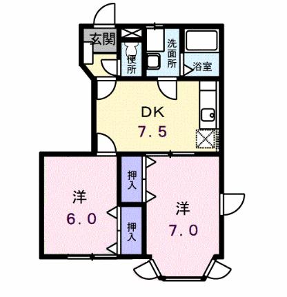 グリーンハウス 101｜大阪府寝屋川市高倉１丁目(賃貸アパート2DK・1階・40.00㎡)の写真 その2