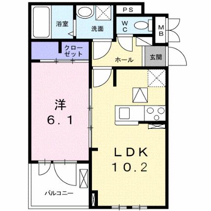 フラワータウン　ジャスミン 101｜大阪府枚方市長尾元町７丁目(賃貸アパート1LDK・1階・40.14㎡)の写真 その2