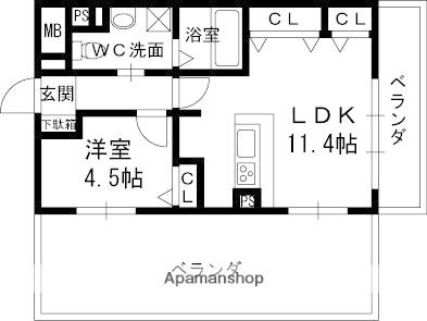 大阪府枚方市伊加賀西町(賃貸マンション1LDK・1階・40.50㎡)の写真 その2