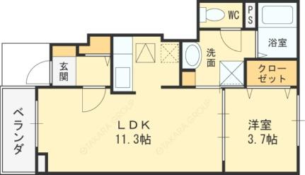 ミルト諸福 106｜大阪府大東市諸福１丁目(賃貸アパート1LDK・1階・37.13㎡)の写真 その2