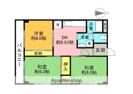 大阪府高槻市富田町６丁目(賃貸マンション3DK・3階・51.03㎡)の写真 その2