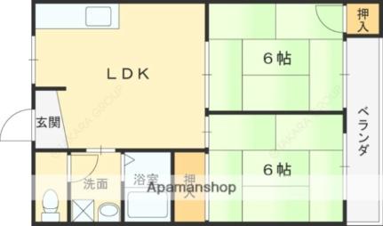 シャルマン星丘 203｜大阪府枚方市星丘２丁目(賃貸マンション2LDK・2階・43.00㎡)の写真 その2