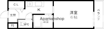 ボー・アブル枚方長尾II（旧ルマンド） 105｜大阪府枚方市長尾家具町３丁目(賃貸マンション1K・1階・21.00㎡)の写真 その2