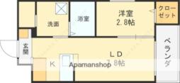 近鉄大阪線 堅下駅 徒歩3分の賃貸マンション 3階1DKの間取り