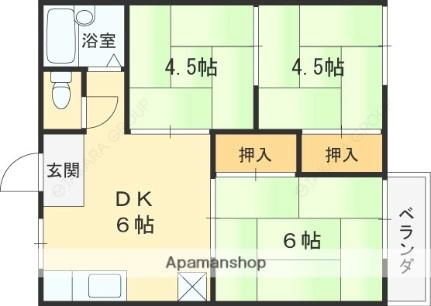 コーポ阪奈 A201｜大阪府東大阪市善根寺町４丁目(賃貸アパート3DK・2階・54.00㎡)の写真 その2