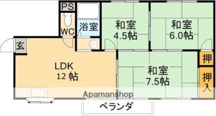 ピースハイツ長堂 2-B｜大阪府東大阪市長堂３丁目(賃貸マンション3LDK・2階・58.00㎡)の写真 その2