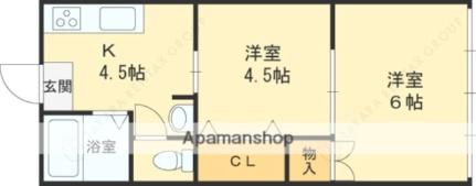 大和ハイツ 202｜大阪府東大阪市下小阪３丁目(賃貸マンション2K・2階・35.00㎡)の写真 その2