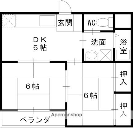 大阪府八尾市萱振町１丁目(賃貸マンション2DK・3階・38.50㎡)の写真 その2