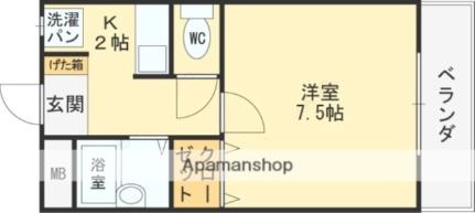 大阪府羽曳野市白鳥１丁目(賃貸マンション1K・3階・24.00㎡)の写真 その2