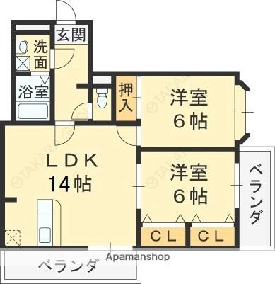 ジオナ泉北深井 103｜大阪府堺市中区深井沢町(賃貸マンション2LDK・3階・54.38㎡)の写真 その2